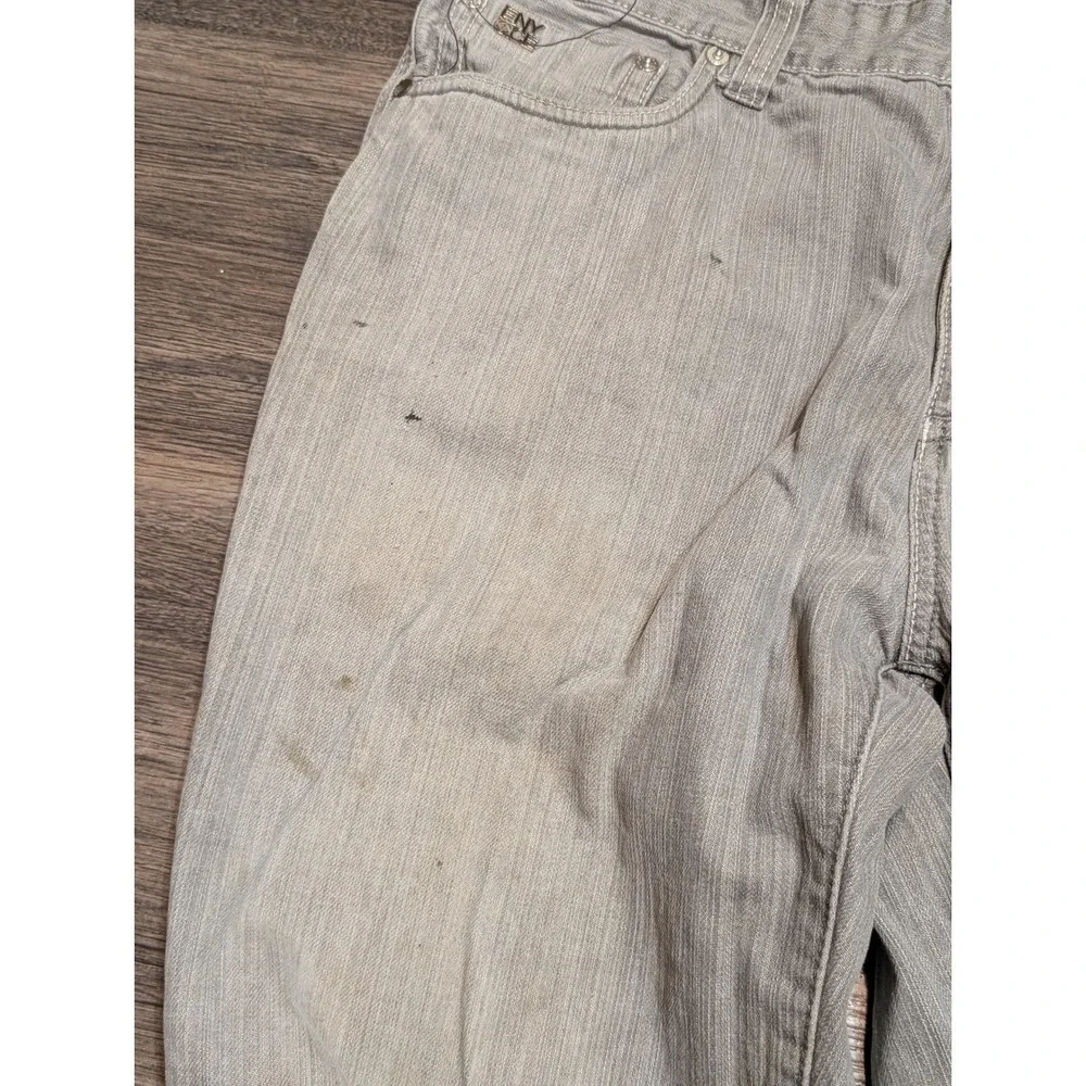 Enyce Baggy Wide Leg Jeans Gray Size 36x32‎ Y2K Streetwear Patch Logo Distressed